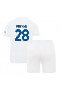 Fotbalové Dres Inter Milan Benjamin Pavard #28 Dětské Venkovní Oblečení 2023-24 Krátký Rukáv (+ trenýrky)